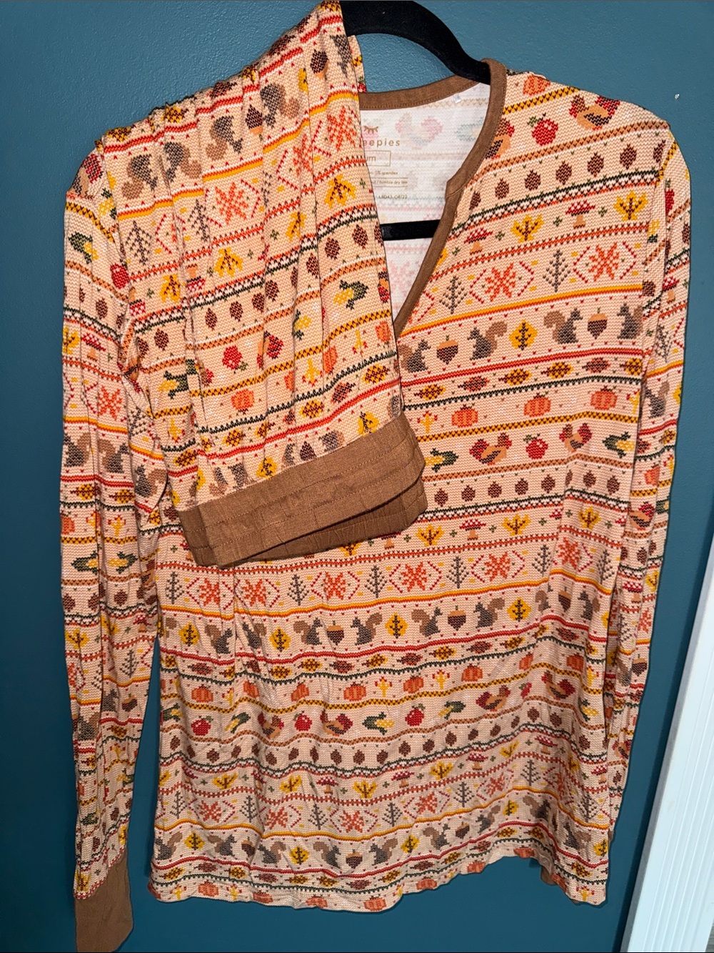 Little Sleepies two-piece long-sleeve pajama set in the Harvest Fair Isle print